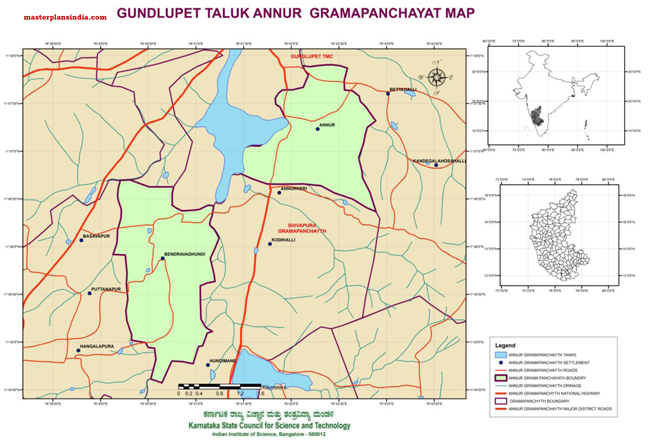 Gundlupet Taluk Annur Grampanchayath Map
