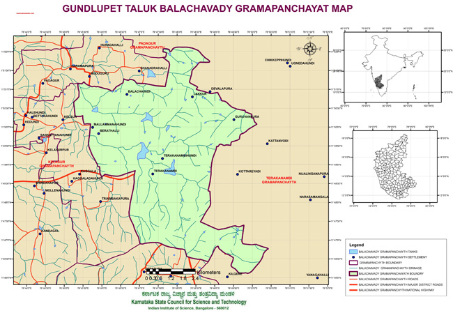 Gundlupet Taluk Balachavady Grampanchayath Map
