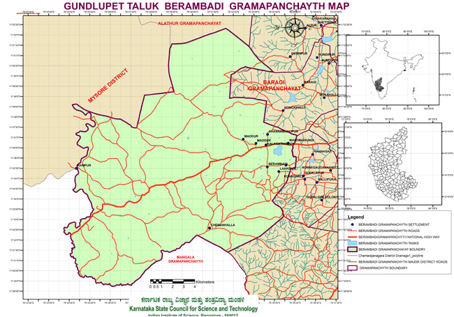 Gundlupet Taluk Berambadi Grampanchayath Map