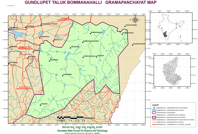 Gundlupet Taluk Bommanahalli Grampanchayath Map
