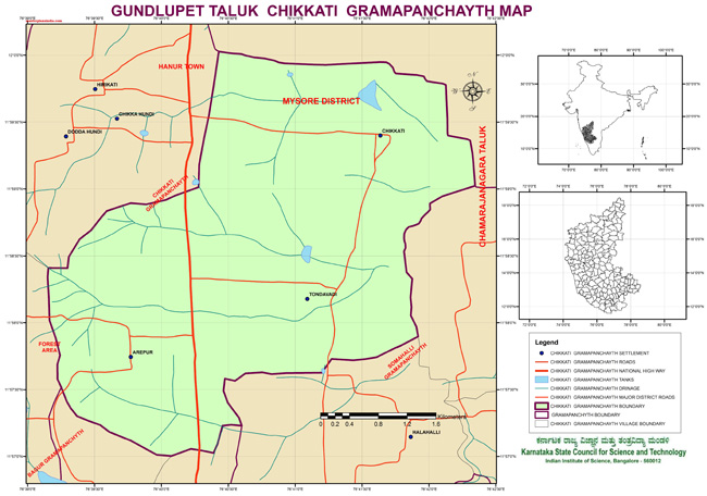 Gundlupet Taluk Chikkati Grampanchayath Map
