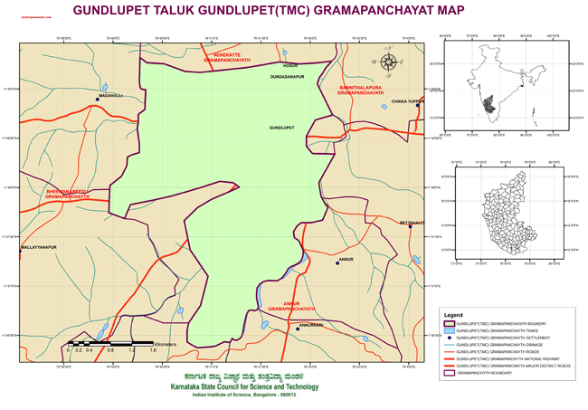 Gundlupet Taluk Gundlupet Grampanchayath Map