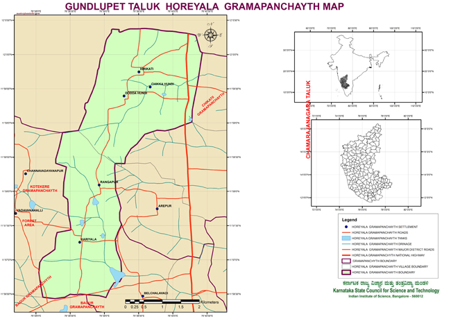 Gundlupet Taluk Horeyala Grampanchayath Map