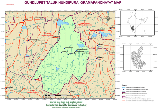 Gundlupet Taluk Hundipura Grampanchayath Map