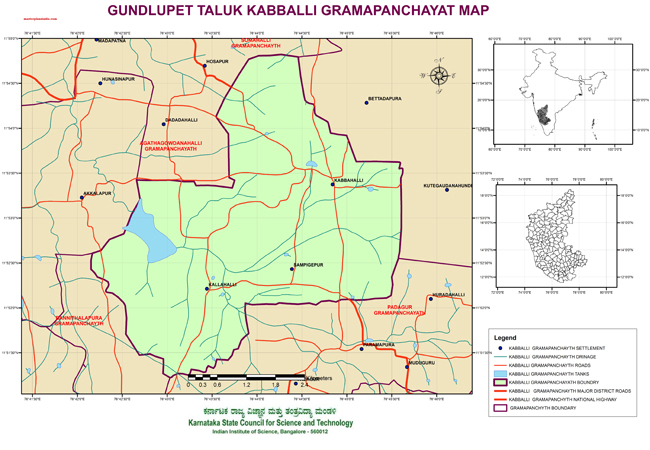 Gundlupet Taluk Kabballi Grampanchayath Map