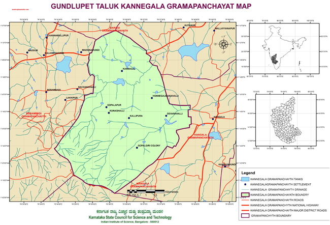 Gundlupet Taluk Kannegala Grampanchayath Map