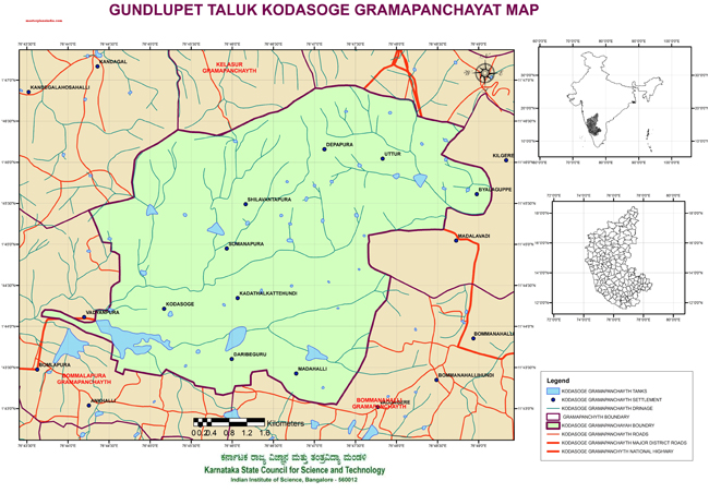 Gundlupet Taluk Kodasoge Grampanchayath Map