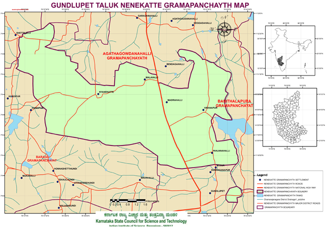 Gundlupet Taluk Nenekatte Grampanchayath Map