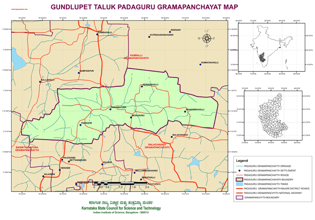 Gundlupet Taluk Padaguru Grampanchayath Map