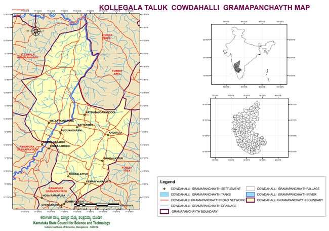 Kollegala Taluk Cowdahalli Grampanchayath Map