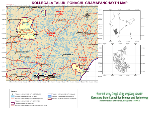 Kollegala Taluk Ponachi Grampanchayath Map