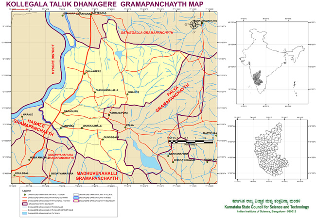 Kollegala Taluk Dhanagere Grampanchayath Map