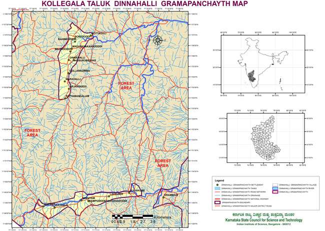 Kollegala Taluk Dinnehali Grampanchayath Map