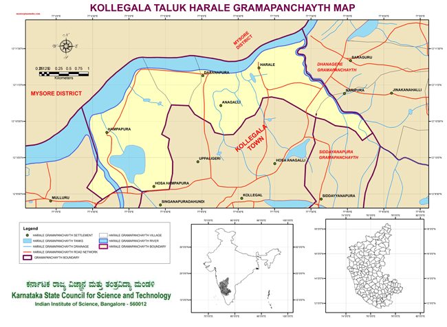 Kollegala Taluk Harale Grampanchayath Map
