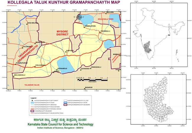 Kollegala Taluk Kunthur Grampanchayath Map