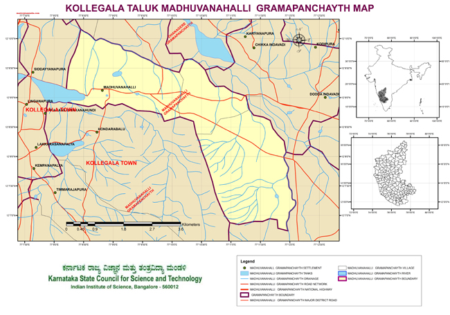 Kollegala Taluk Madhuvanahalli Grampanchayath Map