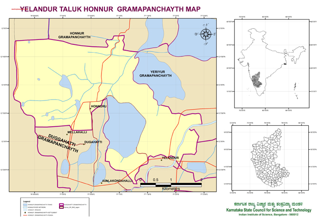Yelandur Taluk Honnur Grampanchayath Map