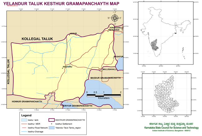 Yelandur Taluk Kesthur Grampanchayath Map