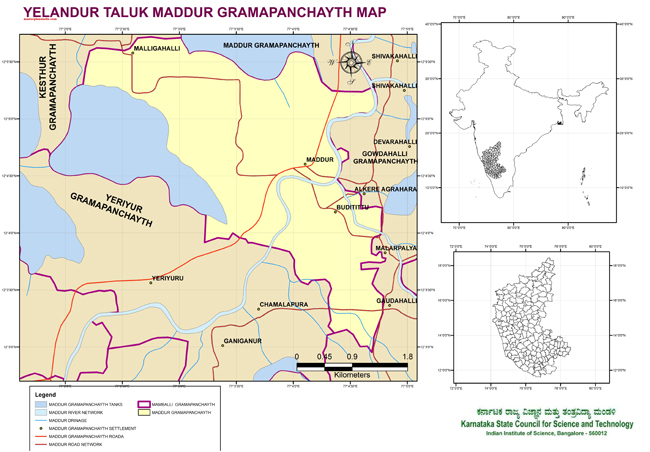 Yelandur Taluk Maddur Grampanchayath Map
