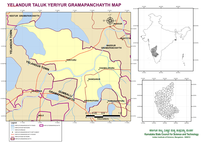 Yelandur Taluk Yeriyur Grampanchayath Map