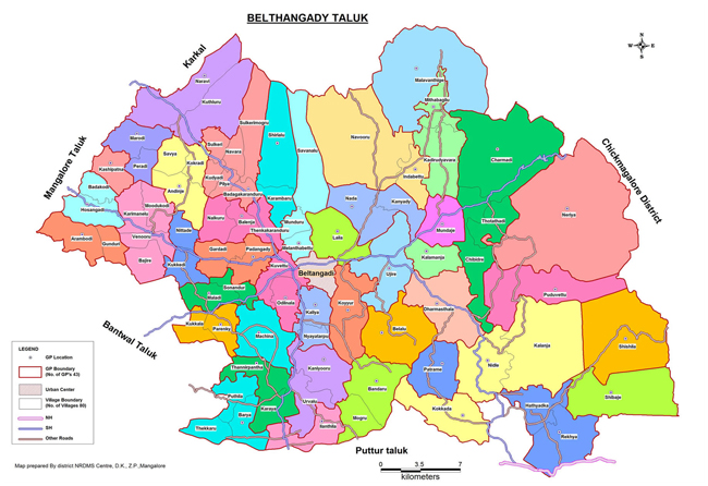 Belthangady Taluk Map