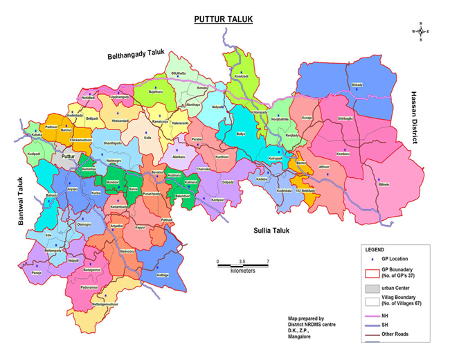 Puttur Taluk Map