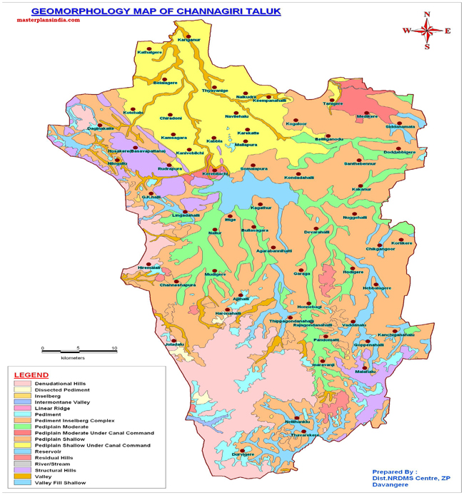 Channagiri Taluk Geomorphology Map