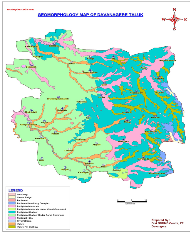 Davanagere Taluk Geomorphology Map