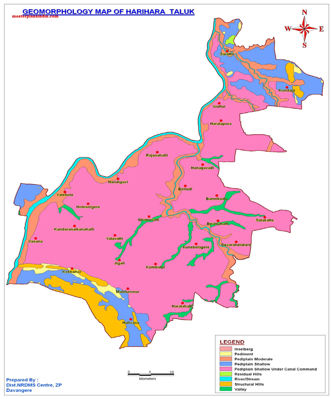 Harihara Taluk Geomorphology Map