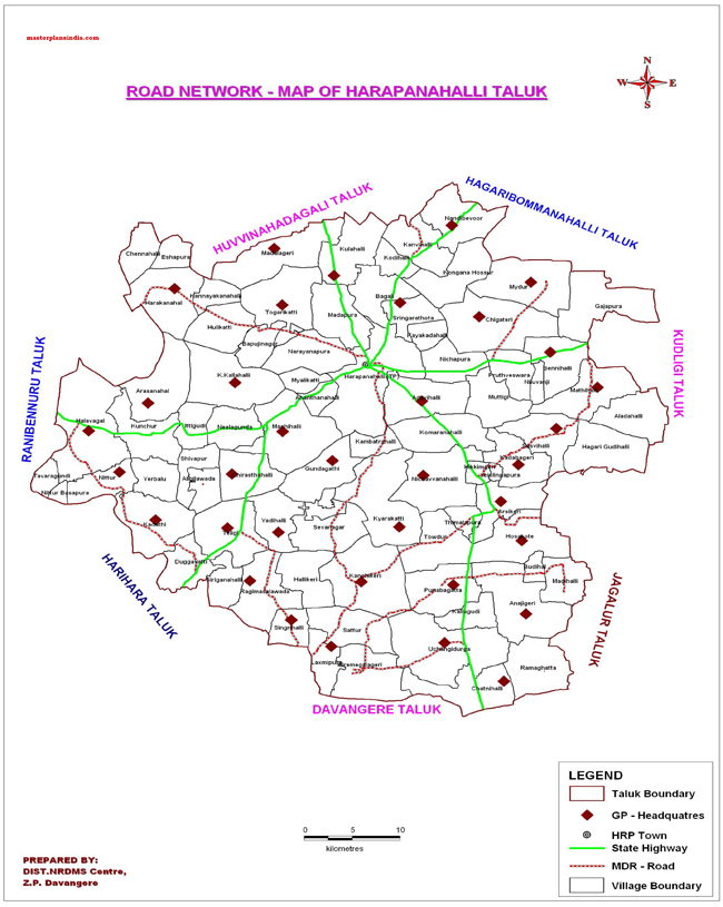 Harapanahalli Taluk Road Network Map