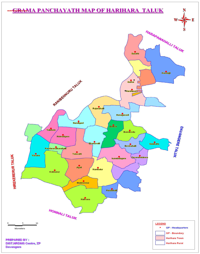 Harihara Taluk Gramapanchayth Map