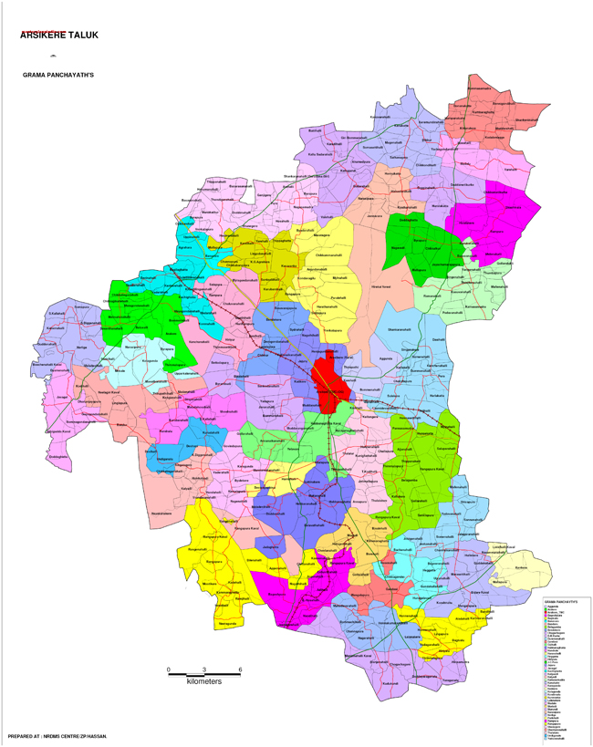 Arsikere Taluk Gramapanchayth Map