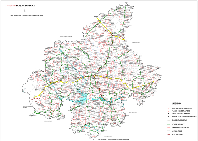 Hassan District Transportation Network Map