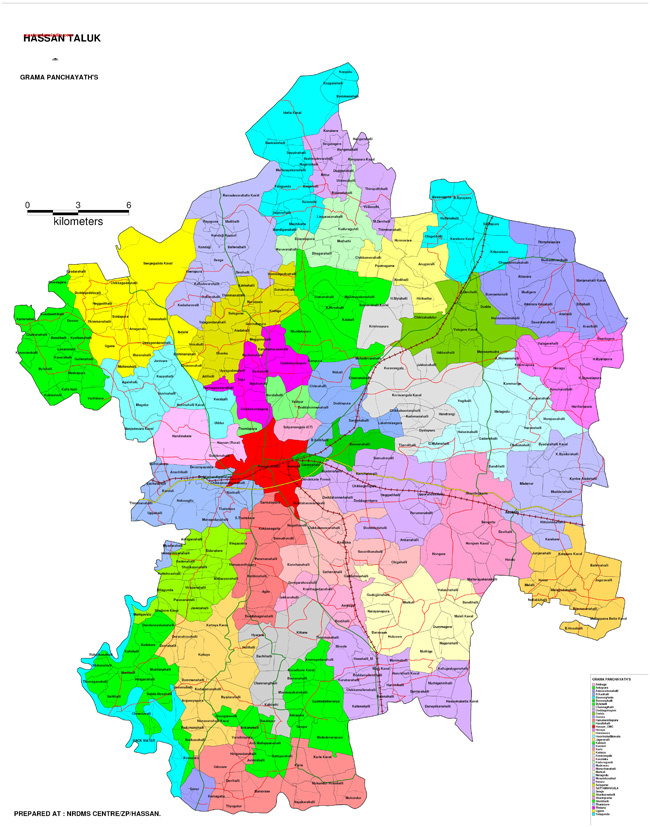 Hassan Taluk Gramapanchayth Map