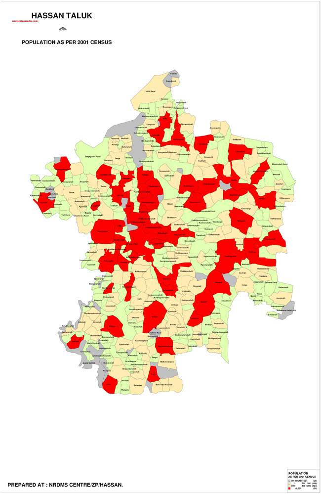 Hassan Taluk Population as per census 2001