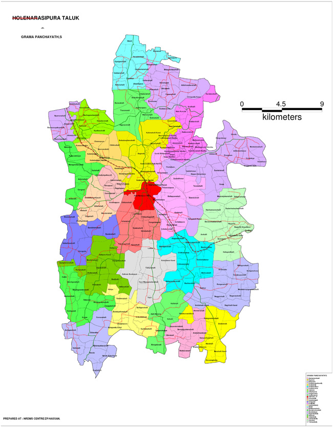 Holenarasipura Taluk Gramapanchayth Map