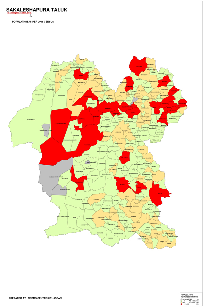 Sakaleshapura Taluk Population as per census 2001