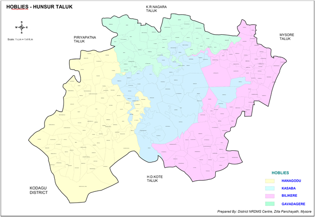 Hunsur Taluk Hobies Map