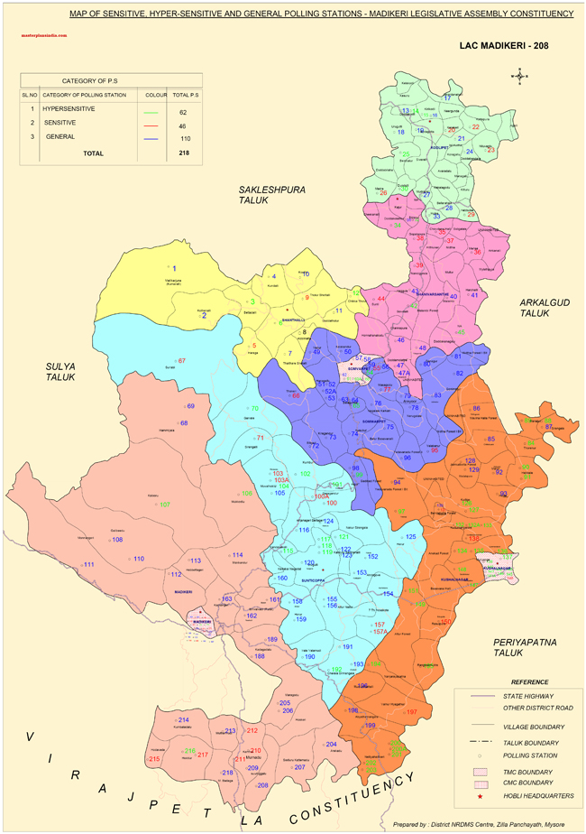 Madikeri Legislative Assembly Contituency Map