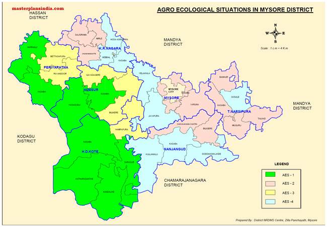 Mysore District Agro Ecological Situations Map