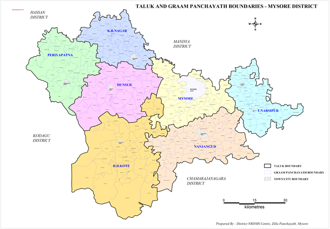 Mysore District Taluk Grampanchayath Boundries Map