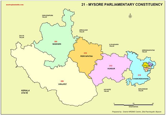 Mysore Parliamentary Constituency Map