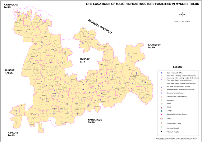 Mysore Taluk GPS Major Infrastructure Facilities