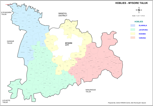 Mysore Taluk Hobies Map