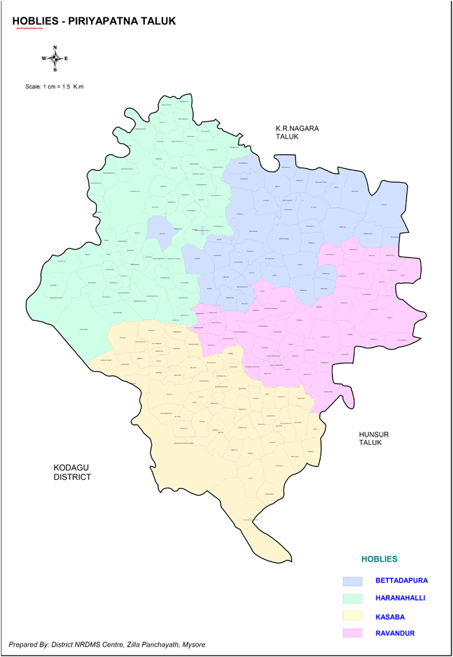 Periyapatna Taluk Hobies Map