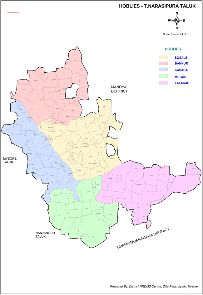 T.Narasipura Taluk Hobies Map