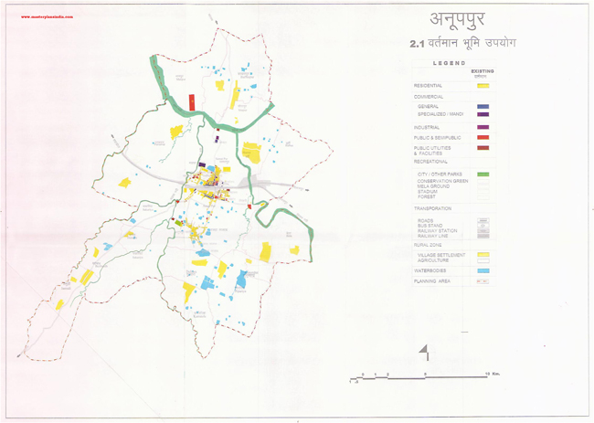 Anuppur Existing Land Use Map