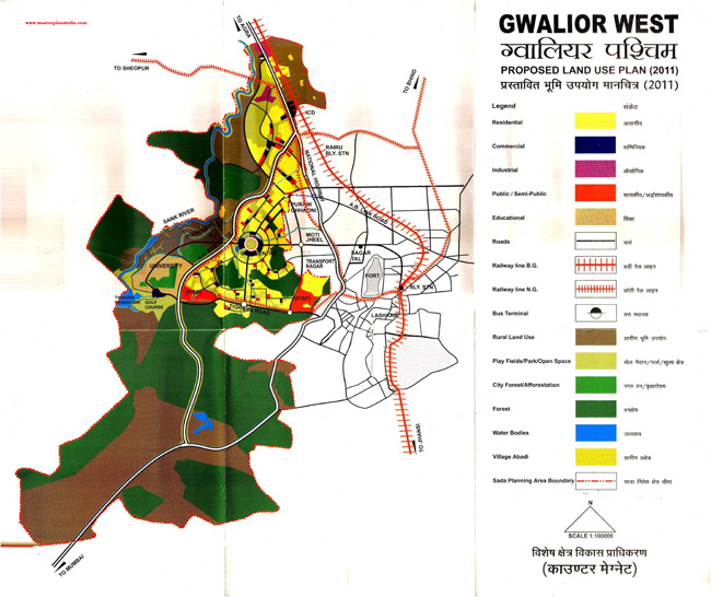 Gwalior West Proposed Land Use Plan 2011 Map
