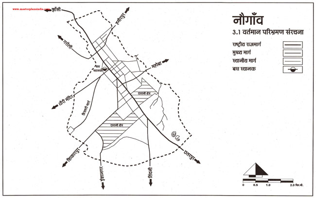 Nowgaon Existing Route Map