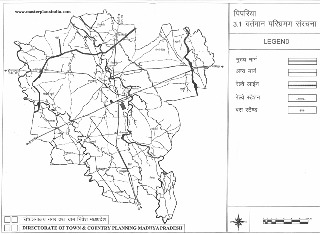 Pipariya Existing Circulation Pattern Map